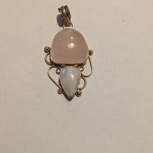 Rose Quartz and Moonstone Pendant